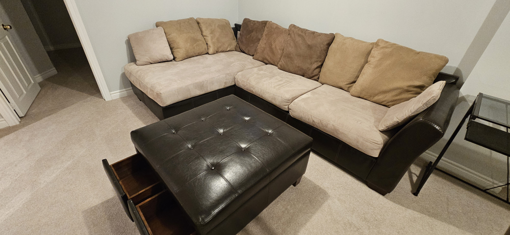L-Shaped Sectional Sofa with Storage Ottoman - photo 3