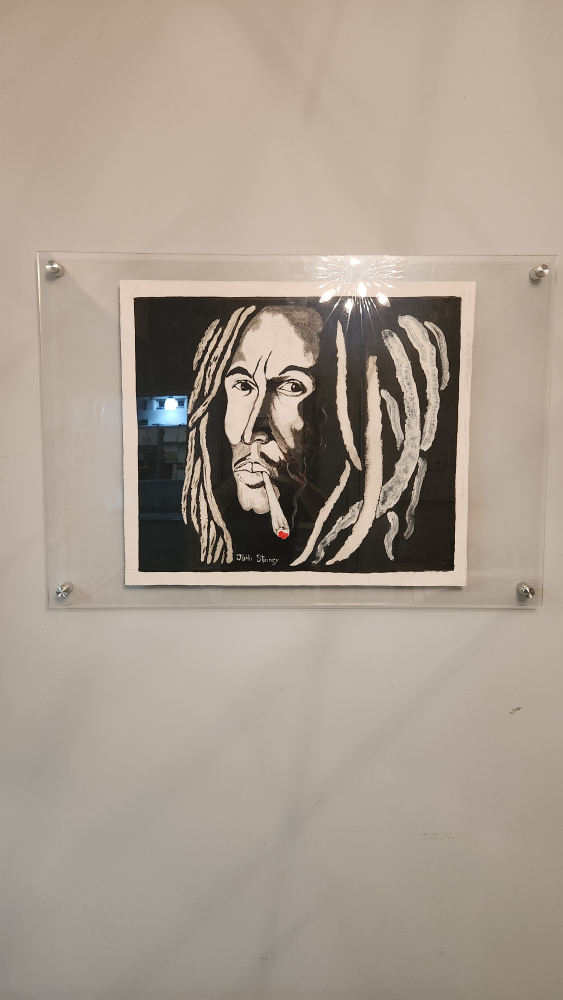 Jamaican folk art on Canvas with frame