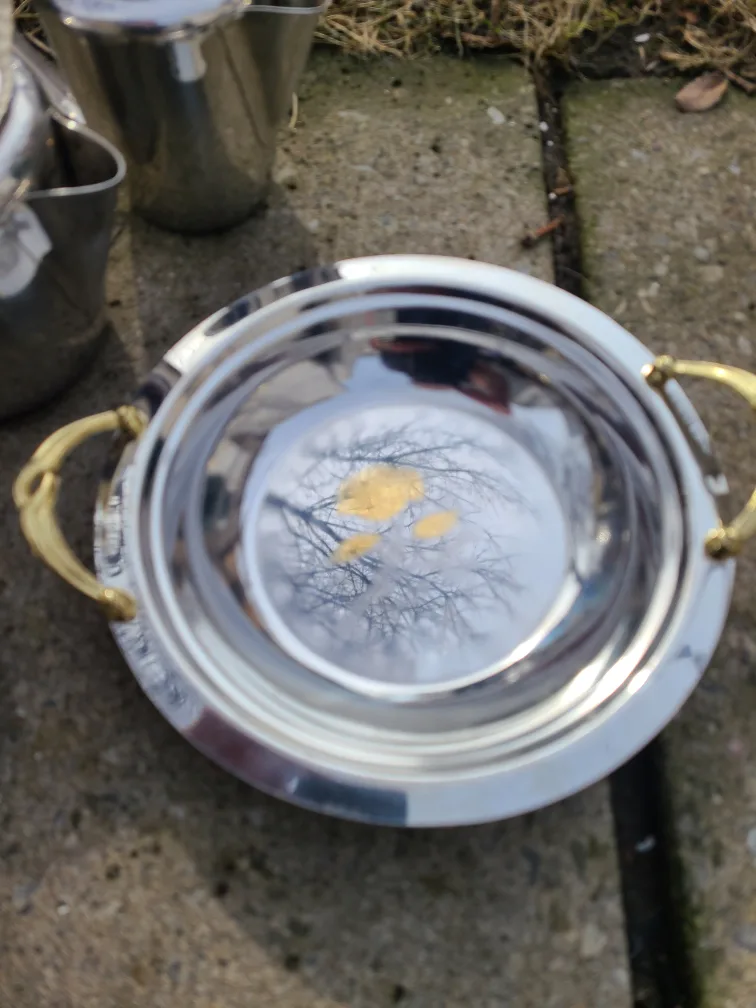 Vintage Stainless Steel Coffee and Tea Set with Serving Dish image indicator(3)