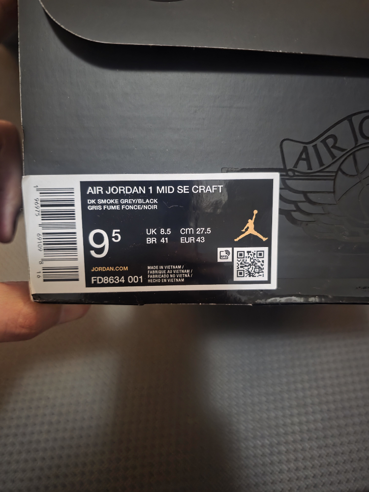 Air Jordan 1 Mid SE Craft - Dark Smoke Grey/Black