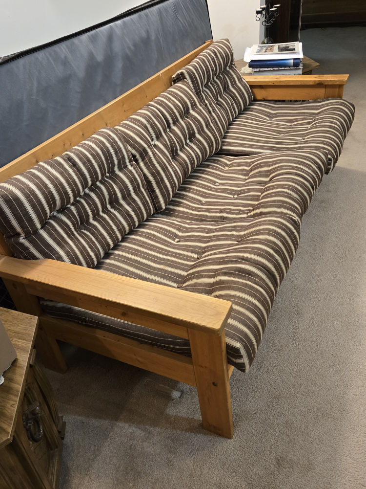 Rustic Wooden Futon Couch