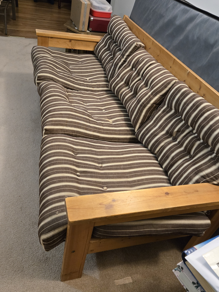 Rustic Wooden Futon Couch - photo 2