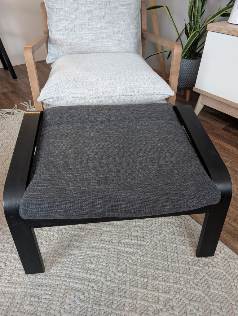 IKEA POÄNG Footstool - Black-Brown/Hillared Anthracite