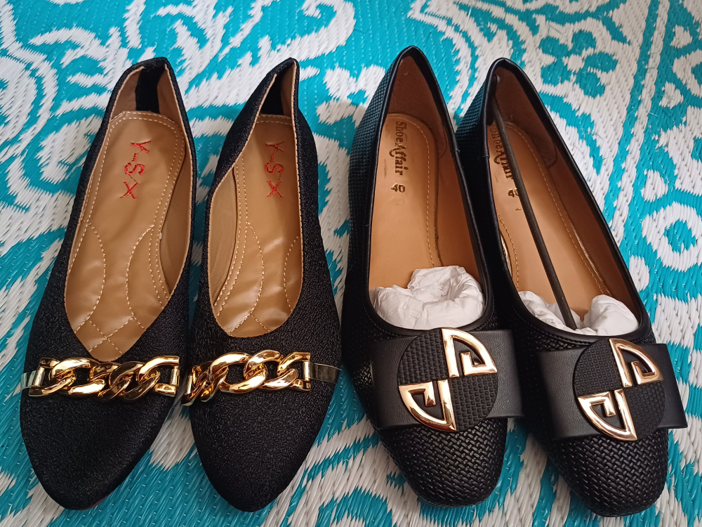 Women's Black Flats - Two Pairs