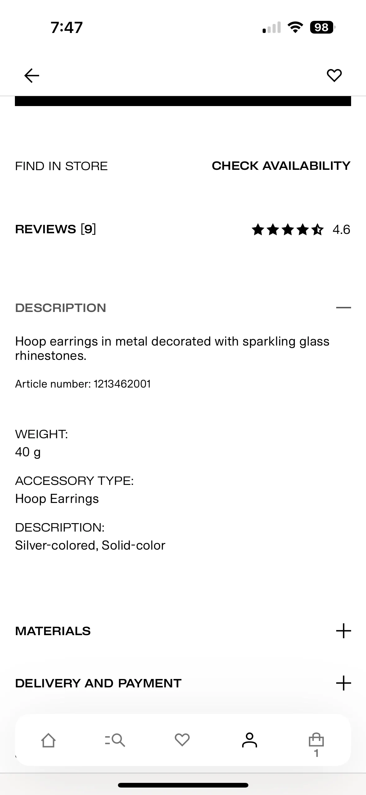 Rhinestone hoop earrings image indicator(7)