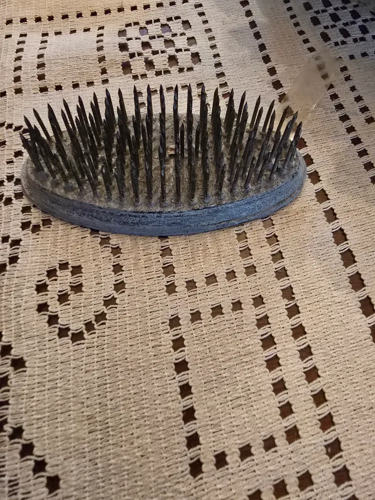 Vintage Silver Plated Rose Bowl & Metal Flower Frog image indicator(2)