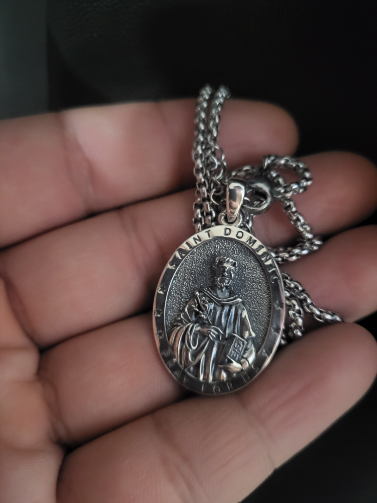 Men's Saint Dominic 925 Sterling Silver Pendant Necklace