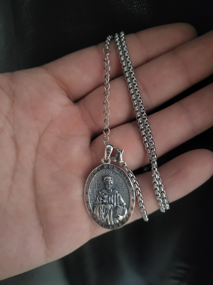 Men's Saint Dominic 925 Sterling Silver Pendant Necklace - photo 2