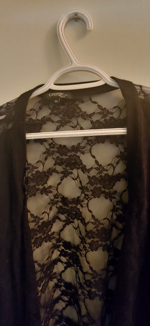 George Black Lace Cardigan Sweater - Size 4X - photo 2