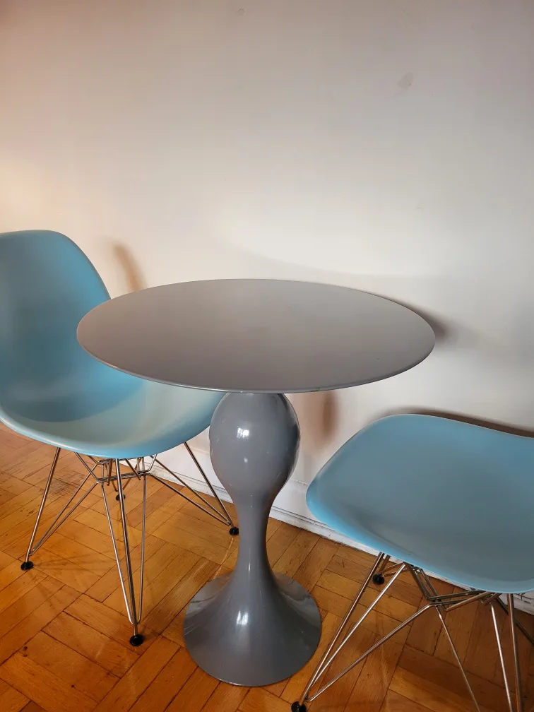 Grey Round Pedestal or Tulip Table thumbnail
