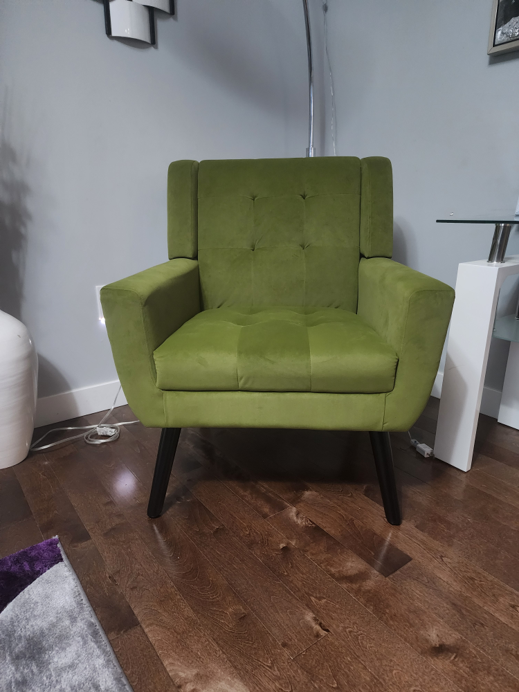 Tufted Upholstered  Armchair - Olive Green