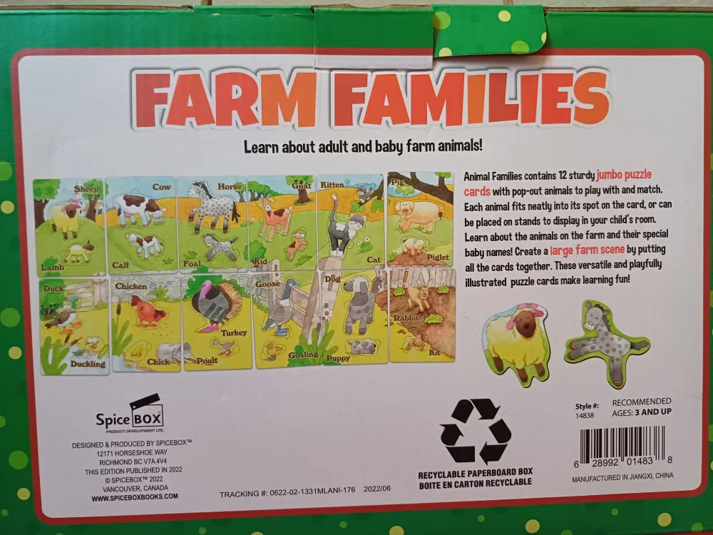 SpiceBox Find and Fit Farm Families Jumbo Puzzle image indicator(3)