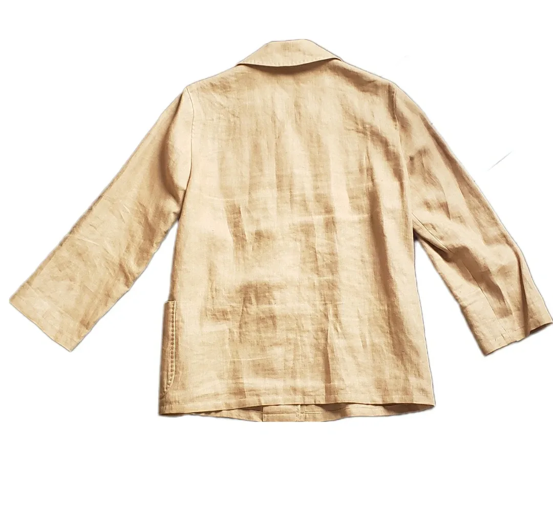 MaxMara Brown Linen Blazer / Jacket - Vintage Holt Renfrew image indicator(2)