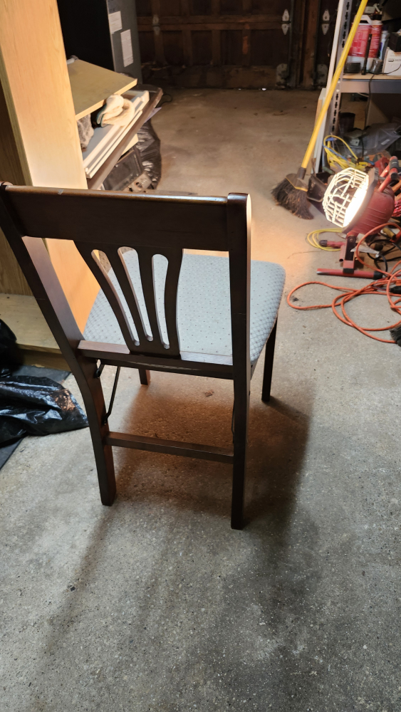 Wooden Folding Chair with Padded Seat - photo 3