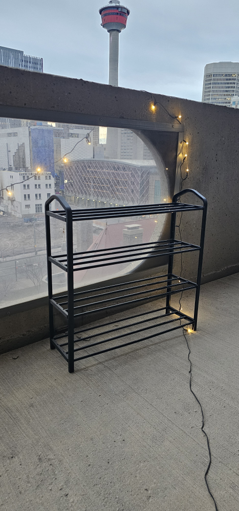 Black Metal Shoe Rack