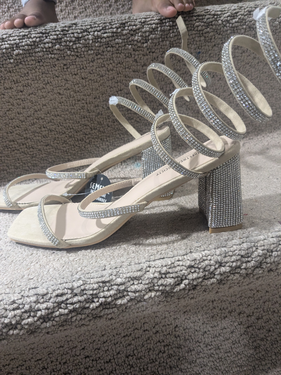 Rhinestone Wrap Sandals
