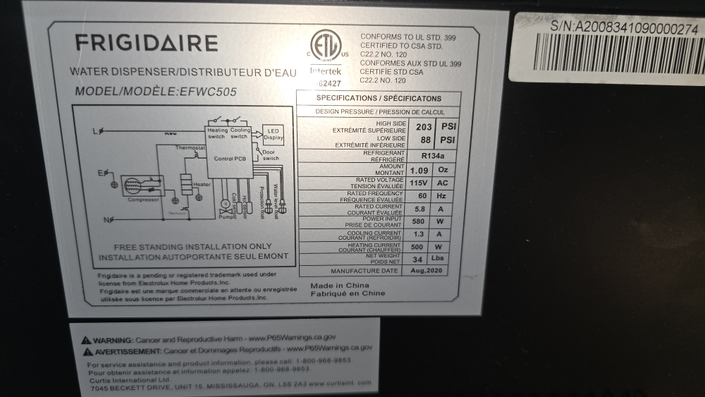 Frigidaire Bottom Loading Water Cooler Dispenser - photo 5