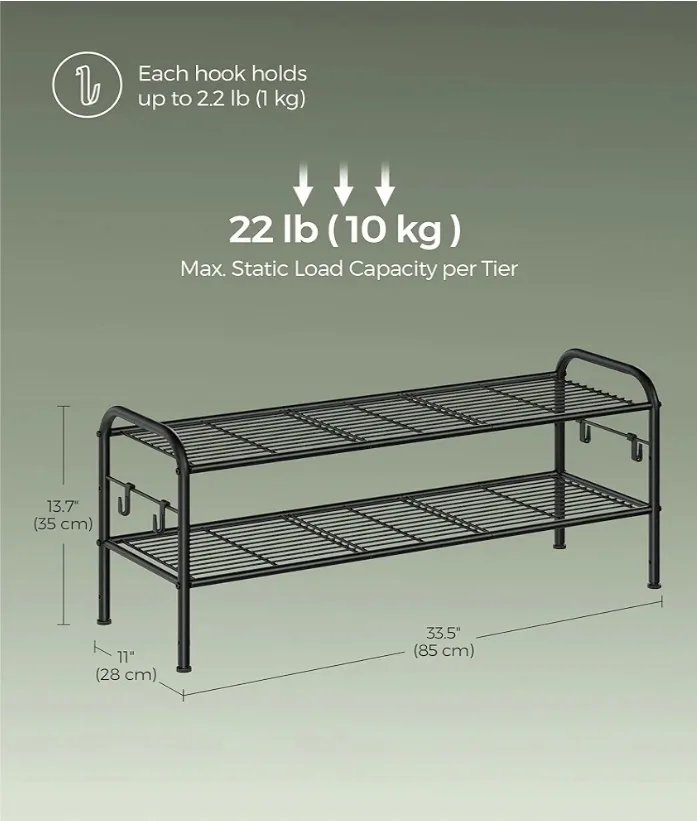 SONGMICS 2-Tier Shoe Rack image indicator(5)