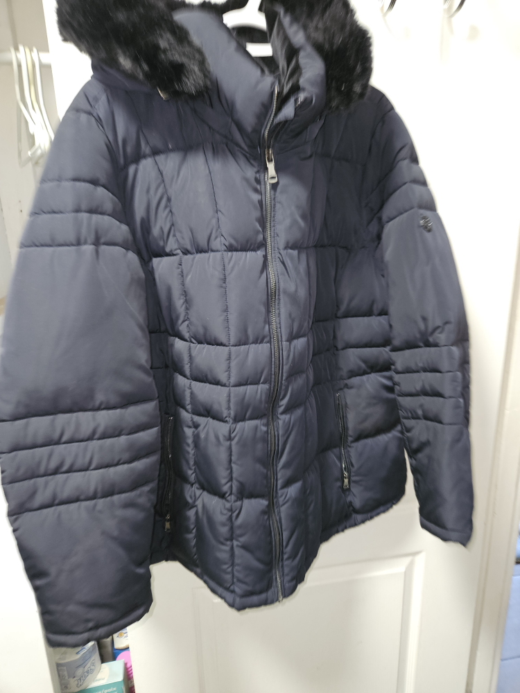 Calvin Klein 2X Puffer Jacket with Faux Fur Hood