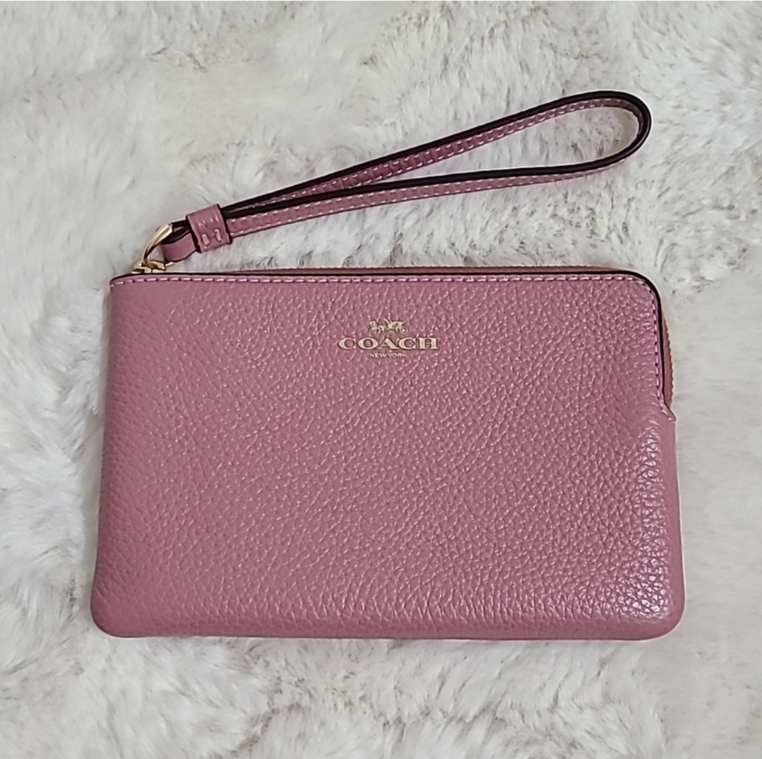 Coach Dusty Rose Leather Wristlet Rose
