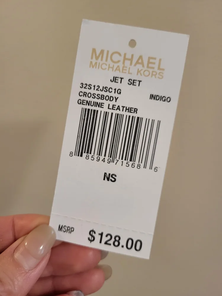 Michael Kors Navy Blue Snakeskin Crossbody Bag image indicator(5)