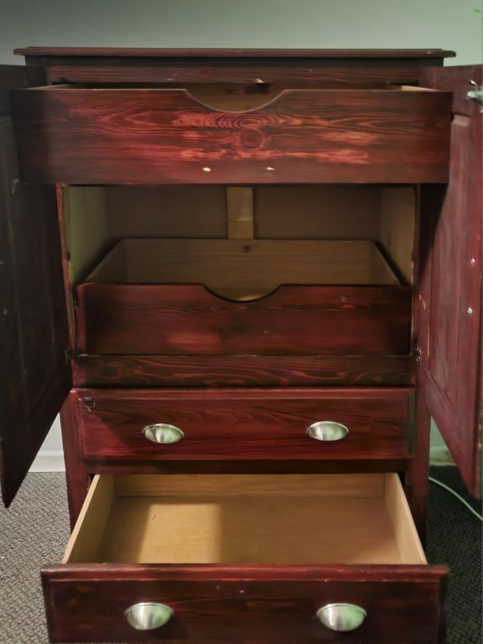 Dark Wood Armoire with Drawers - photo 3