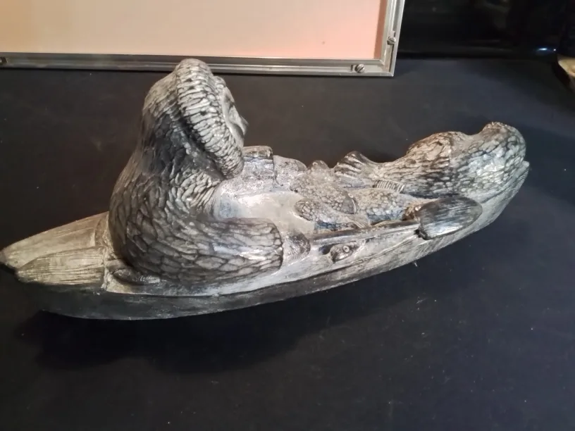 Inuk in Kayak Soapstone Carving image indicator(5)