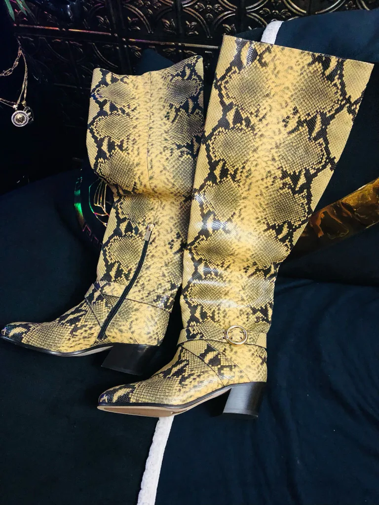 Jimmy Choo Snakeskin Knee-High Boots thumbnail