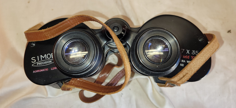 Vintage Simor Precision 7x35 Binoculars with Leather Strap
