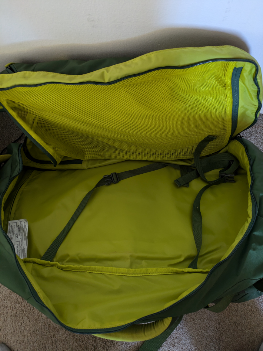 MEC 50L Travel Backpack - Green and Yellow - photo 2