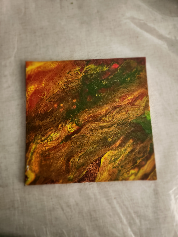 Abstract Fluid Acrylic Painting on Canvas