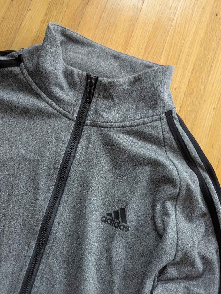Adidas Men's Grey Zip-Up Track Jacket Size S image indicator(2)