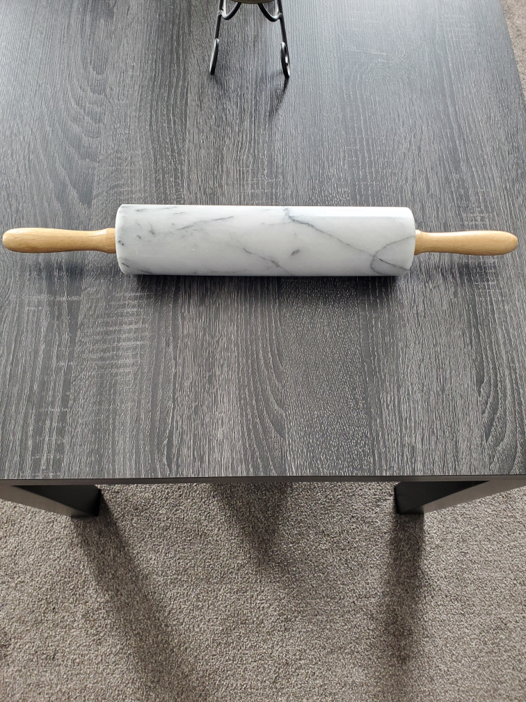 Marble Rolling Pin with Wooden Handles