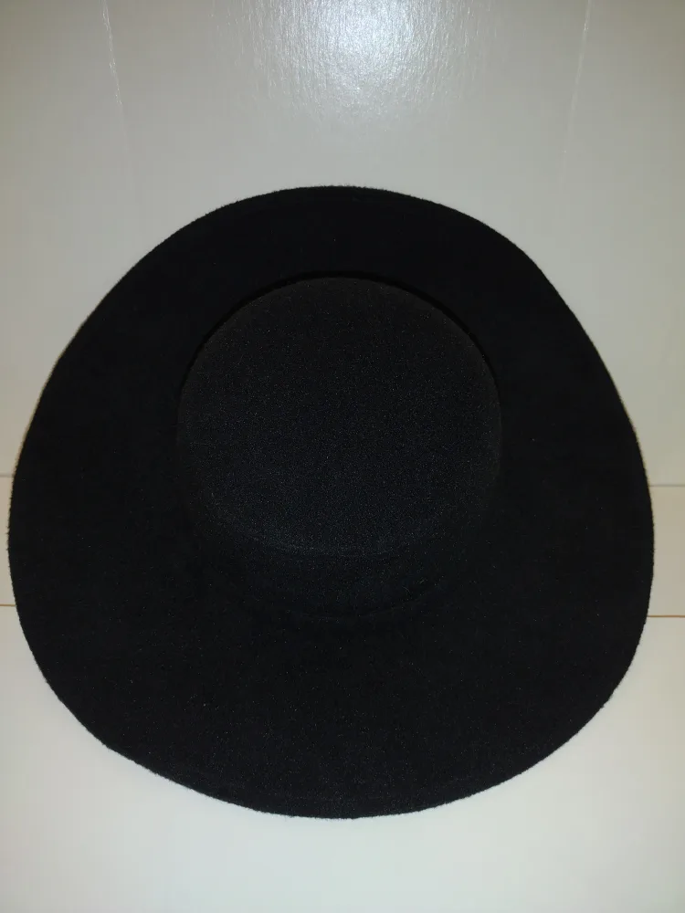 Black Felted Boater Hat - Size 58 CM 🧡 image indicator(2)