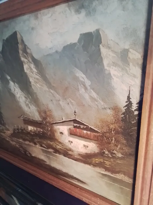 Vintage Signed Schabl Mountain Landscape Painting image indicator(3)