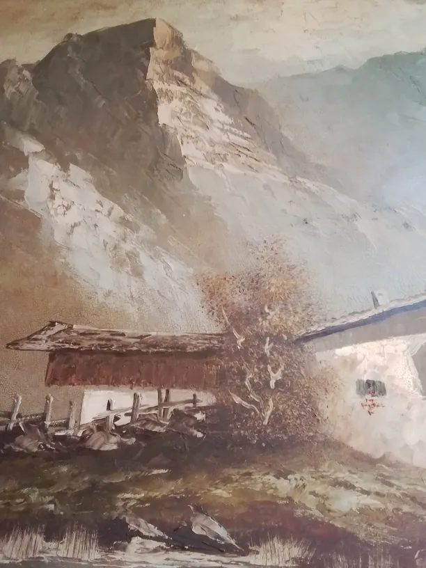 Vintage Signed Schabl Mountain Landscape Painting image indicator(6)