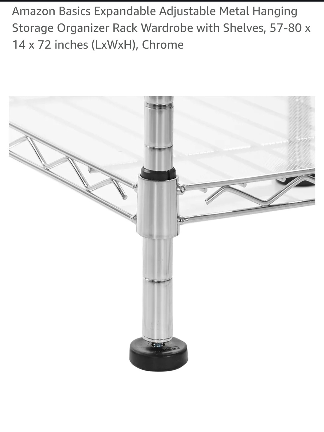 Amazon Basics Expandable Adjustable Metal Hanging Wardrobe - photo 2