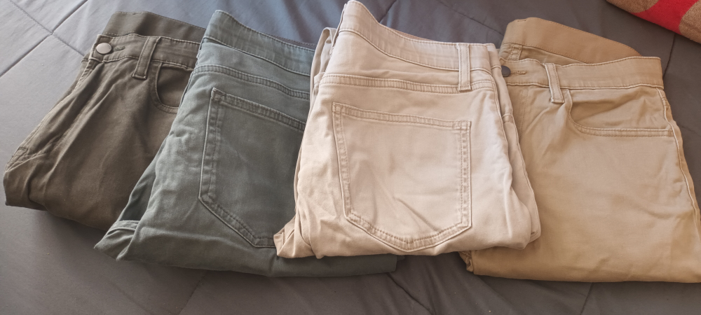 Four pairs of men's casual pants