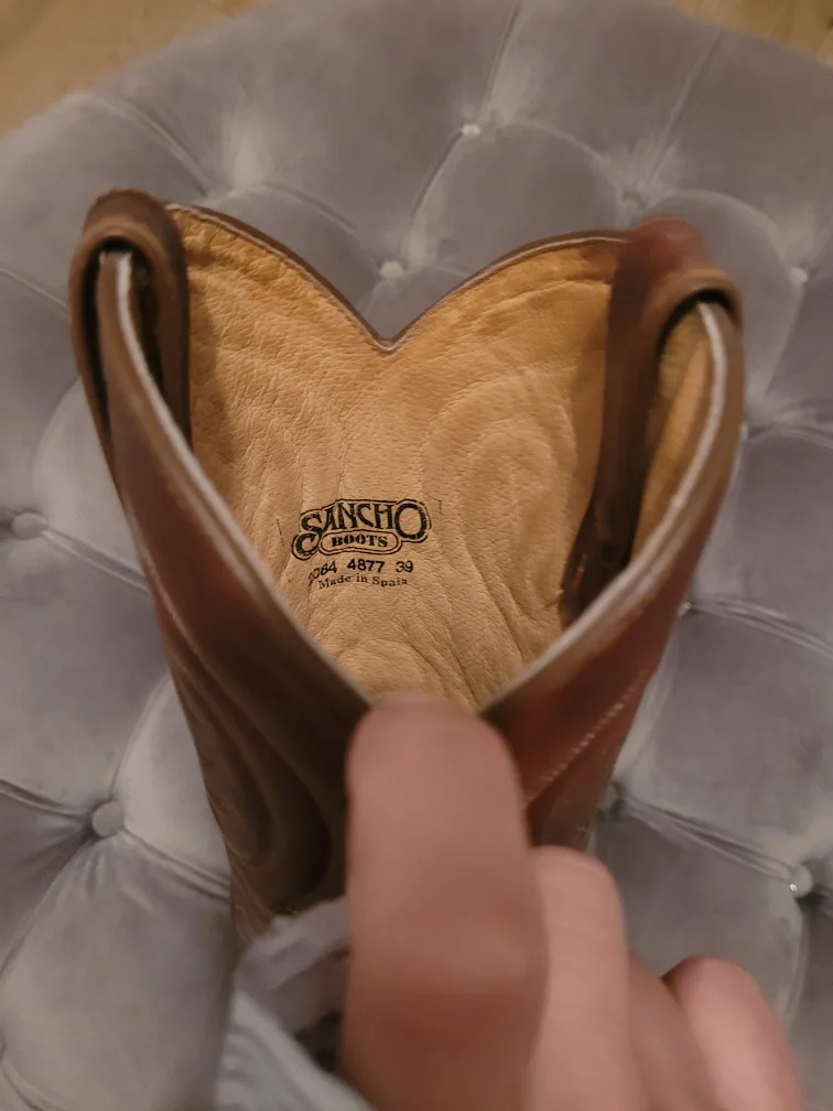 Sancho Boots - Brown Leather Cowboy Boots - Size 8 image indicator(2)