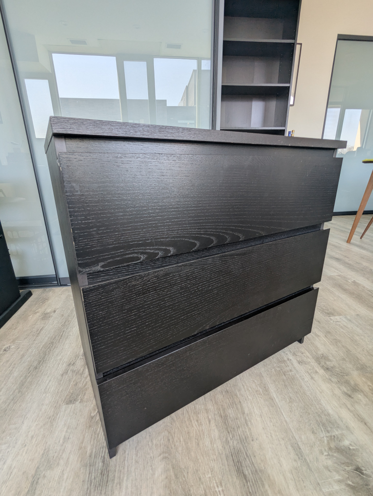 IKEA Malm 3-Drawer Chest (black/brown)