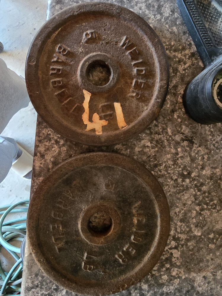 Pair of 10lb and 5lb barbell weights - photo 2