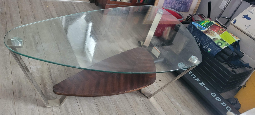 Unique Glass and Wood Coffee Table