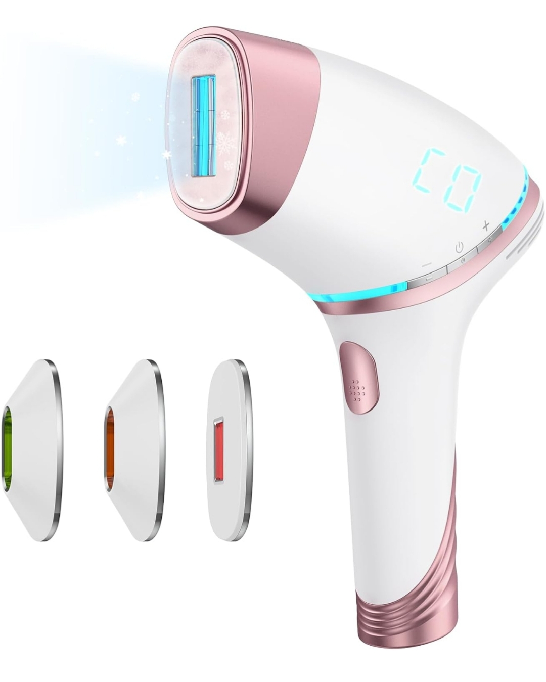 IPL Hair Removal Device - 5 Energy Levels, 3 Treatment Heads