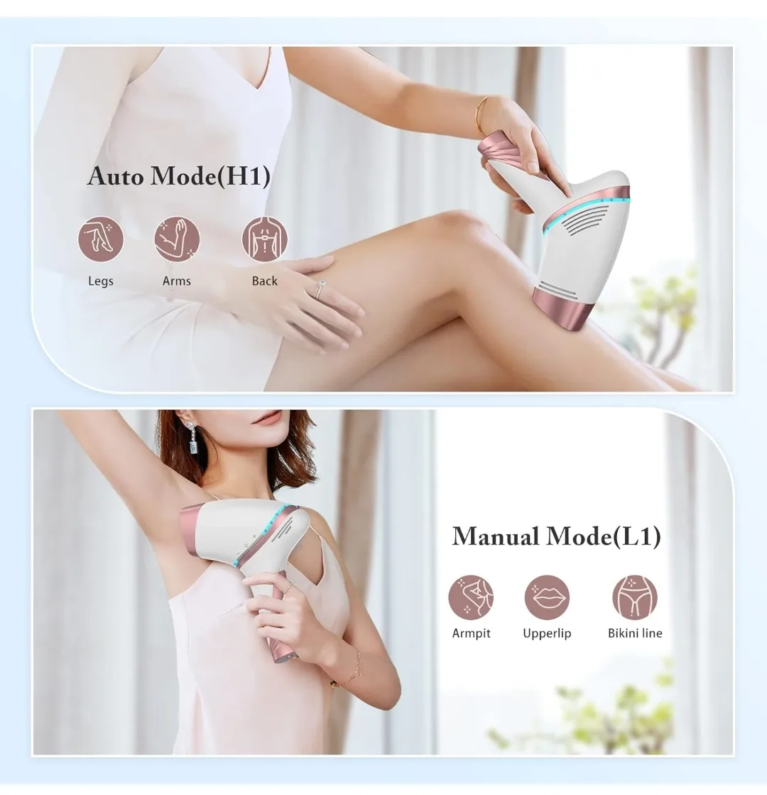 IPL Hair Removal Device - 5 Energy Levels, 3 Treatment Heads image indicator(4)