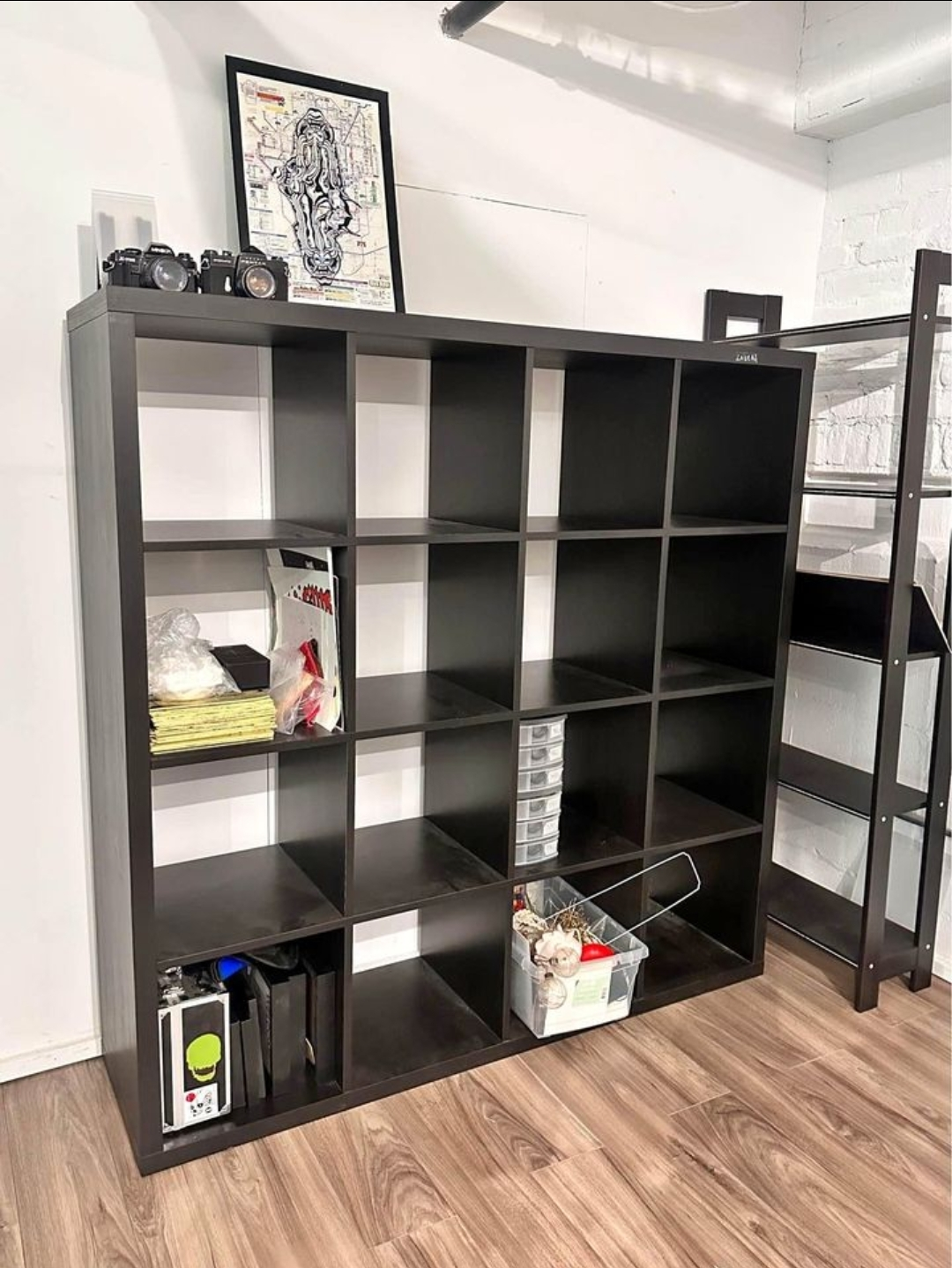 IKEA Kallax Shelving Unit - Black-Brown