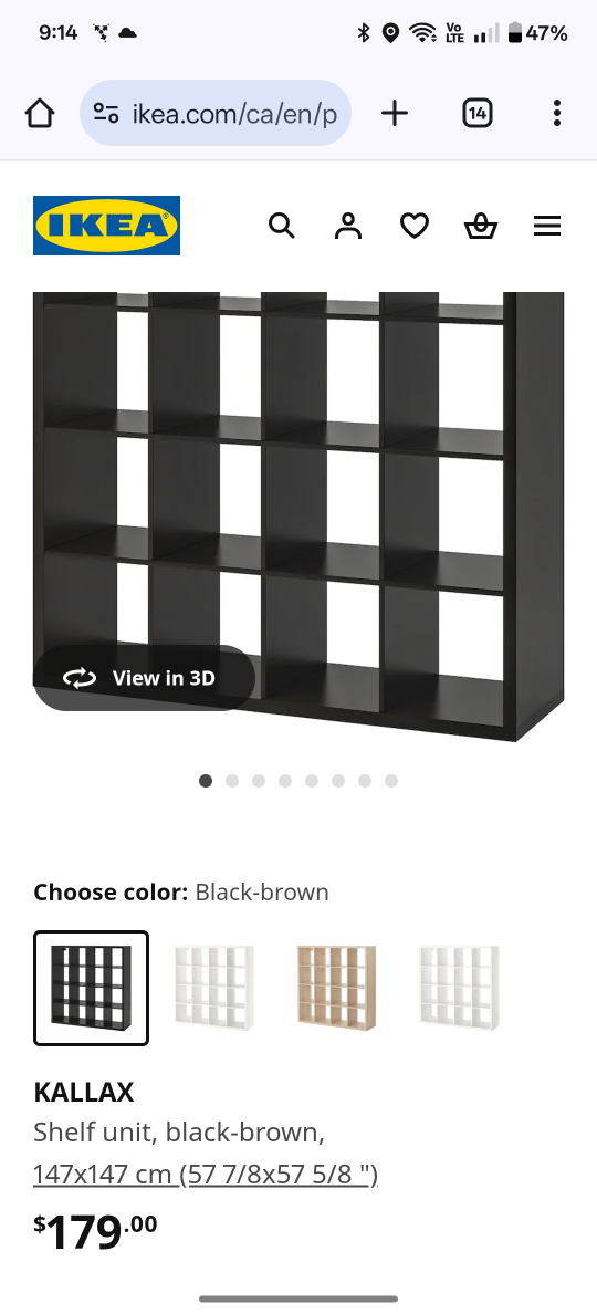 IKEA Kallax Shelving Unit - Black-Brown - photo 2
