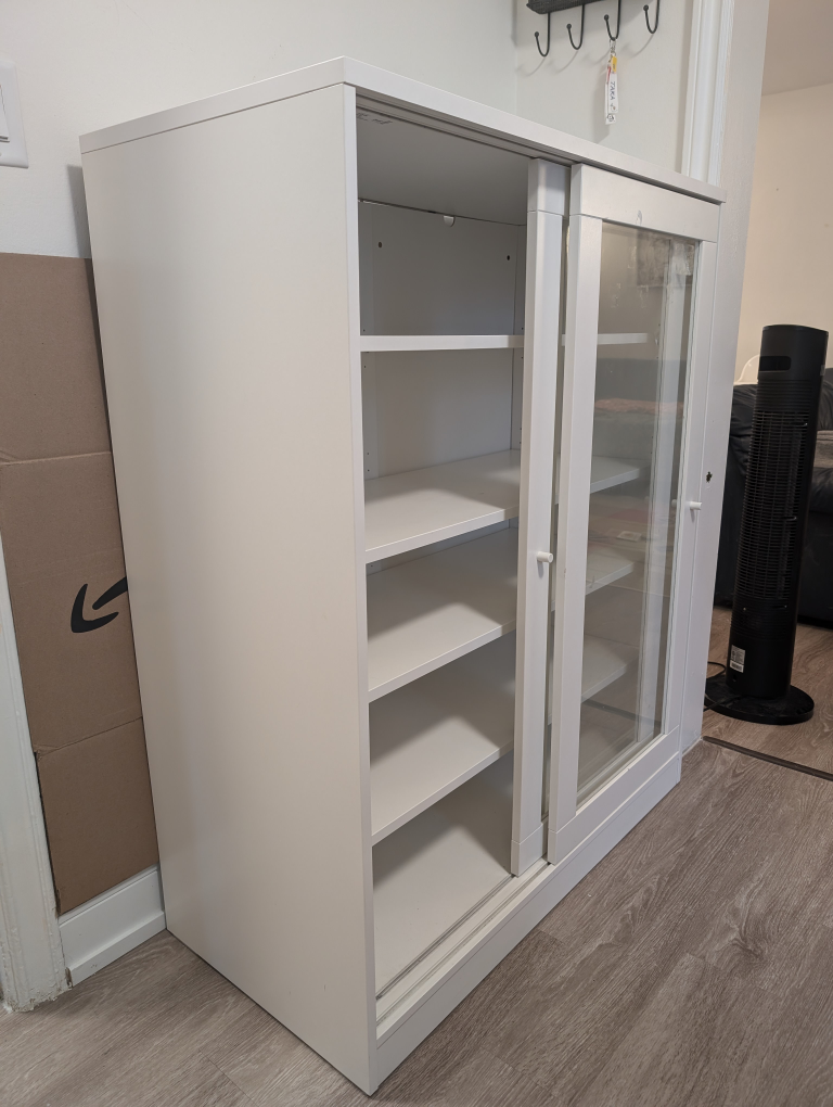 Urgent moving Sale - IKEA White Sliding Door Storage Cabinet - photo 4