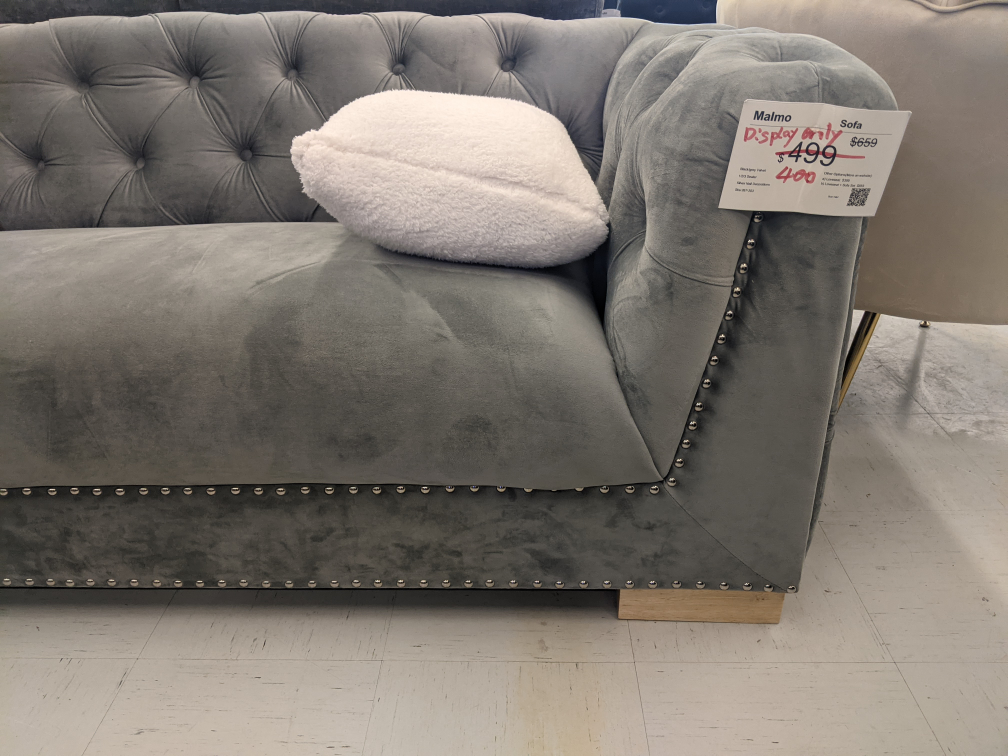 floor model velvet sofa - photo 3