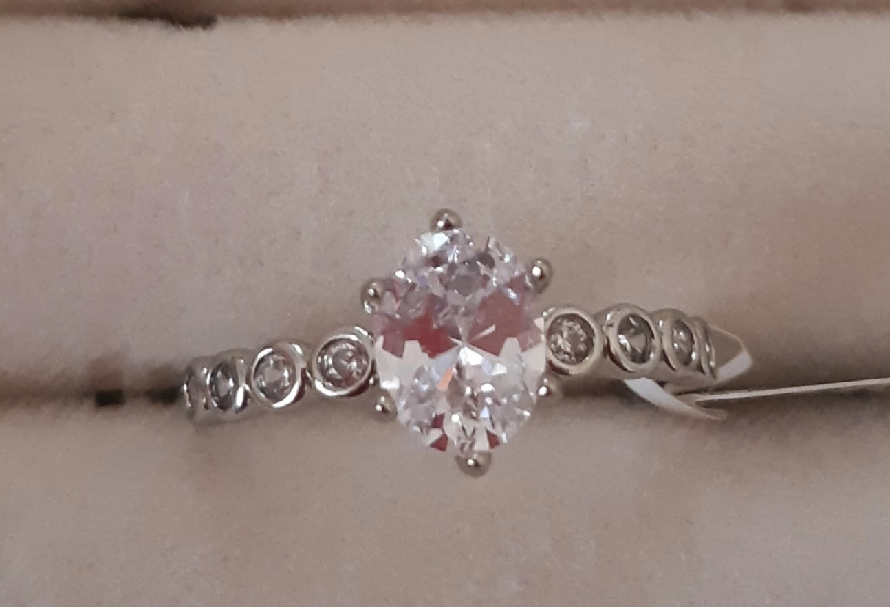 Elegant Oval CZ Ring - One Size