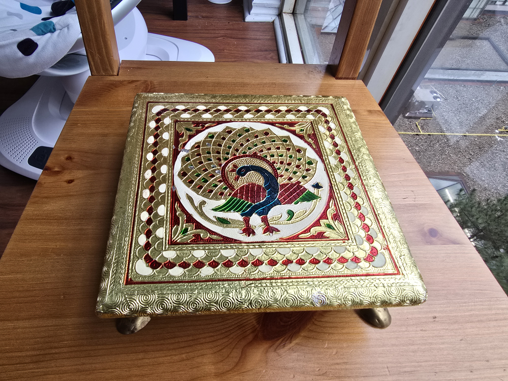 Hand-painted Peacock Throne and Stand - photo 2